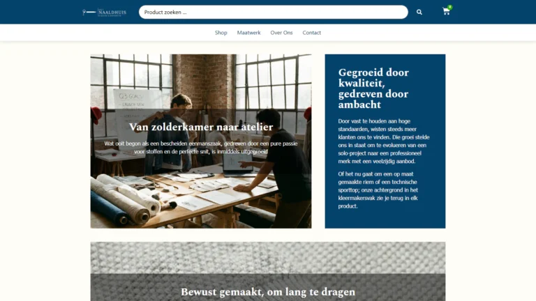 Screenshot webshop atelier blueprint website