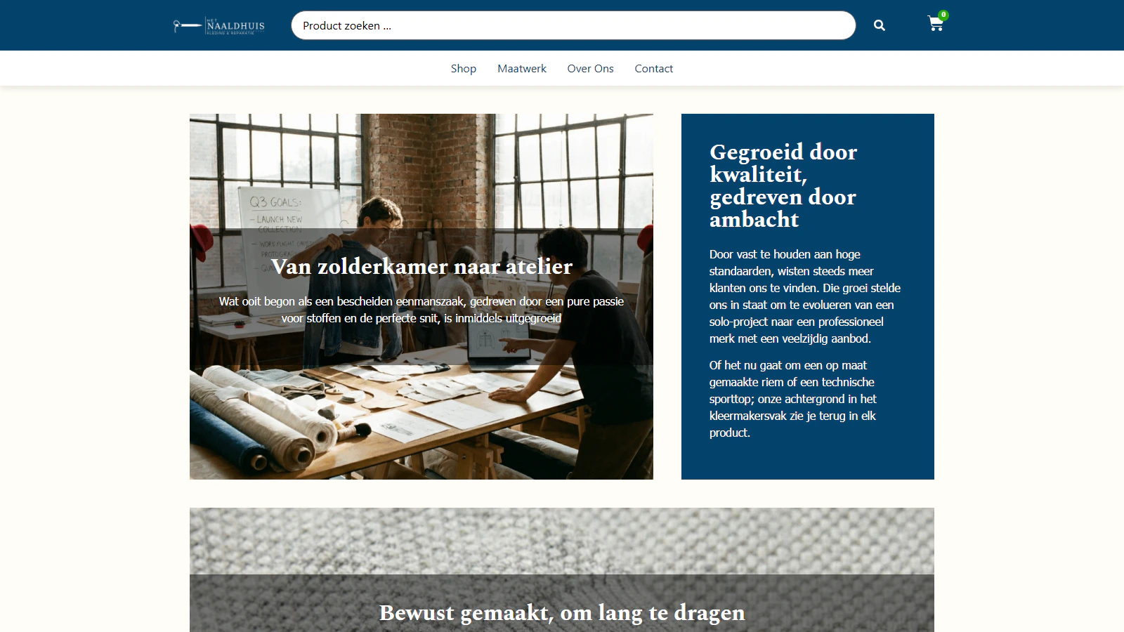 Screenshot webshop atelier blueprint website