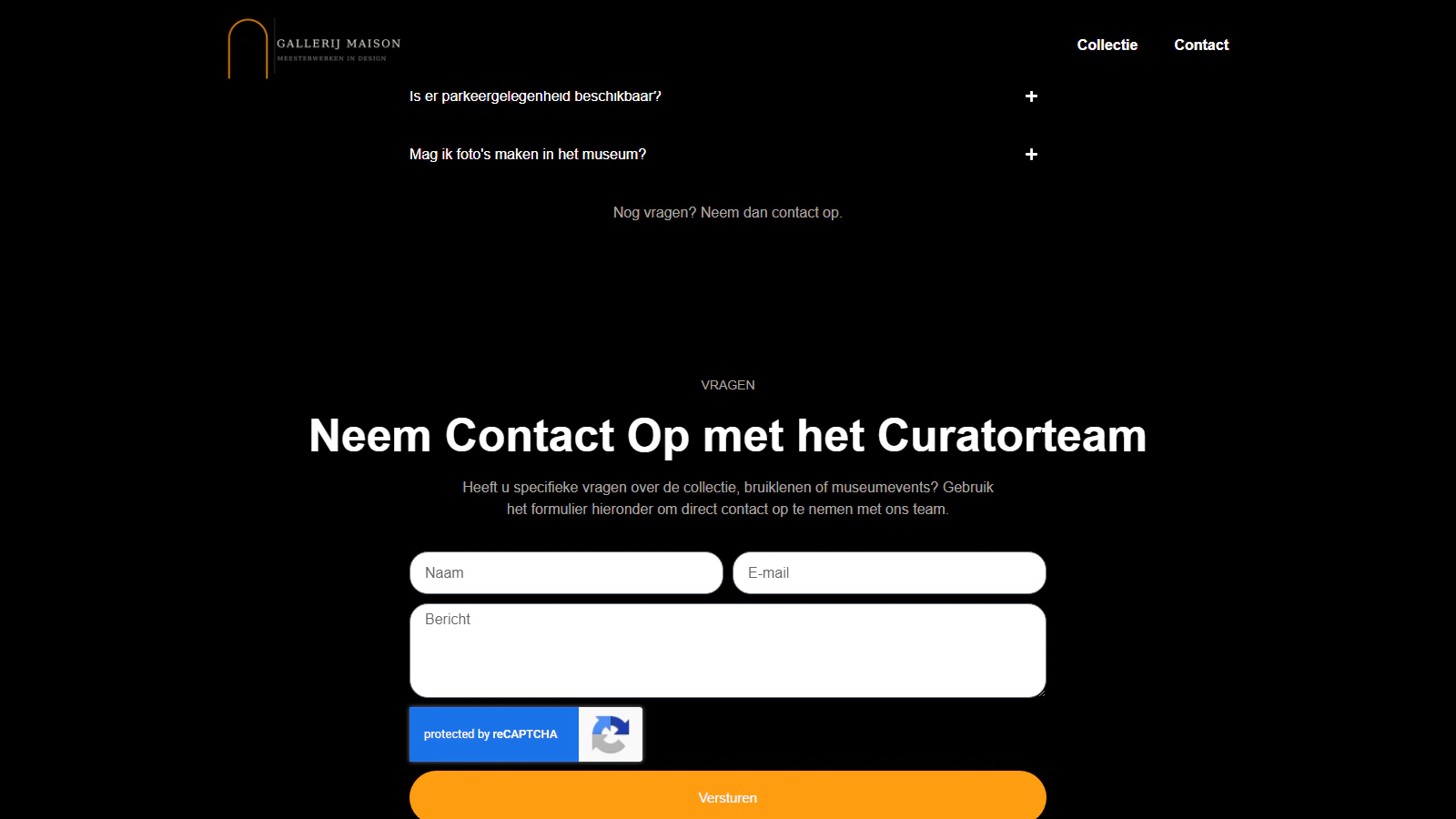Screenshot onepager noir blueprint website