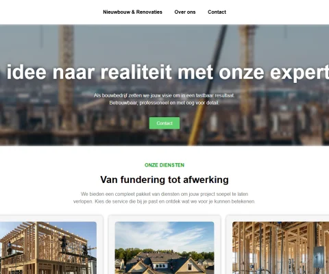 Screenshot of blueprint template website