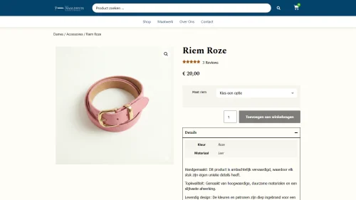 Screenshot webshop atelier blueprint website